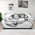 White And Black Scorpio Sign Print Sofa Cover
