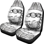 White And Black Scorpio Sign Print Universal Fit Car Seat Covers