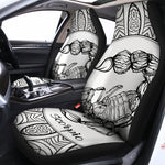White And Black Scorpio Sign Print Universal Fit Car Seat Covers
