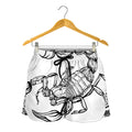 White And Black Scorpio Sign Print Women's Shorts