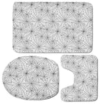 White And Black Spider Web Pattern Print 3 Piece Bath Mat Set