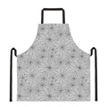 White And Black Spider Web Pattern Print Apron