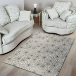 White And Black Spider Web Pattern Print Area Rug