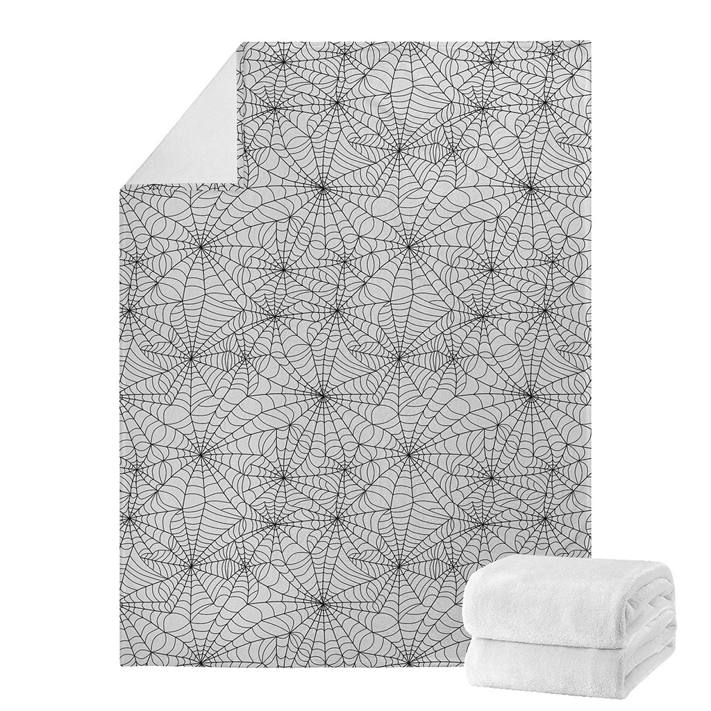 White And Black Spider Web Pattern Print Blanket