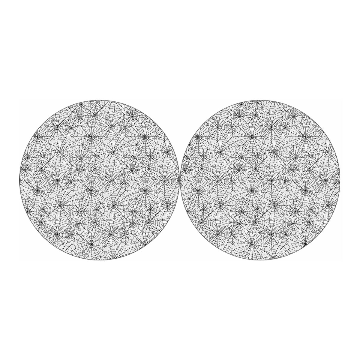 White And Black Spider Web Pattern Print Car Coasters