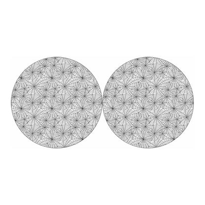 White And Black Spider Web Pattern Print Car Coasters