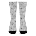 White And Black Spider Web Pattern Print Crew Socks