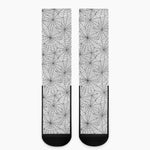 White And Black Spider Web Pattern Print Crew Socks