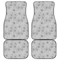 White And Black Spider Web Pattern Print Front and Back Car Floor Mats