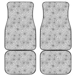 White And Black Spider Web Pattern Print Front and Back Car Floor Mats