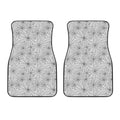 White And Black Spider Web Pattern Print Front Car Floor Mats