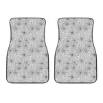 White And Black Spider Web Pattern Print Front Car Floor Mats