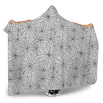 White And Black Spider Web Pattern Print Hooded Blanket