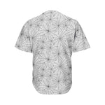 White And Black Spider Web Pattern Print Men's Baseball Jersey