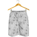 White And Black Spider Web Pattern Print Men's Shorts