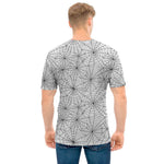White And Black Spider Web Pattern Print Men's T-Shirt