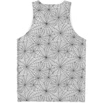 White And Black Spider Web Pattern Print Men's Tank Top