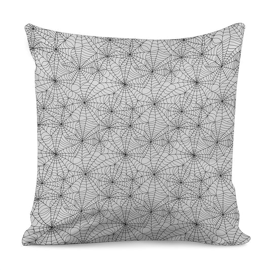 White And Black Spider Web Pattern Print Pillow Cover