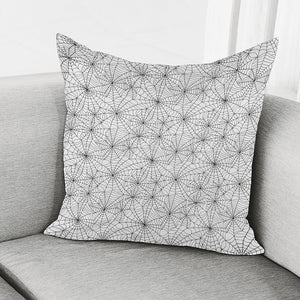 White And Black Spider Web Pattern Print Pillow Cover