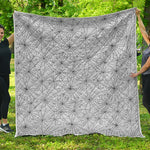 White And Black Spider Web Pattern Print Quilt