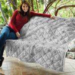 White And Black Spider Web Pattern Print Quilt