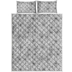 White And Black Spider Web Pattern Print Quilt Bed Set