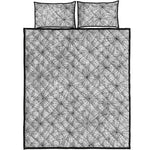 White And Black Spider Web Pattern Print Quilt Bed Set