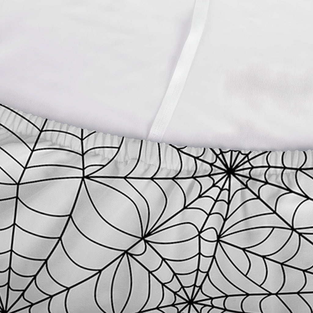White And Black Spider Web Pattern Print Sofa Cover