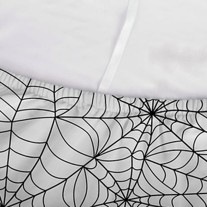 White And Black Spider Web Pattern Print Sofa Cover