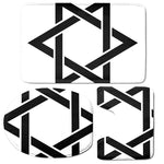 White And Black Star of David Print 3 Piece Bath Mat Set