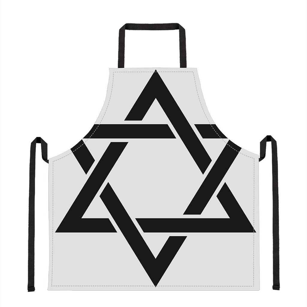 White And Black Star of David Print Apron