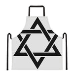 White And Black Star of David Print Apron