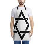 White And Black Star of David Print Apron