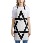 White And Black Star of David Print Apron