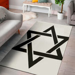 White And Black Star of David Print Area Rug