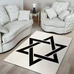 White And Black Star of David Print Area Rug