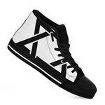 White And Black Star of David Print Black High Top Shoes