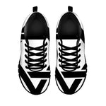 White And Black Star of David Print Black Sneakers