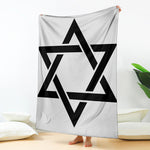 White And Black Star of David Print Blanket