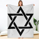 White And Black Star of David Print Blanket