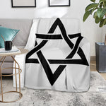 White And Black Star of David Print Blanket