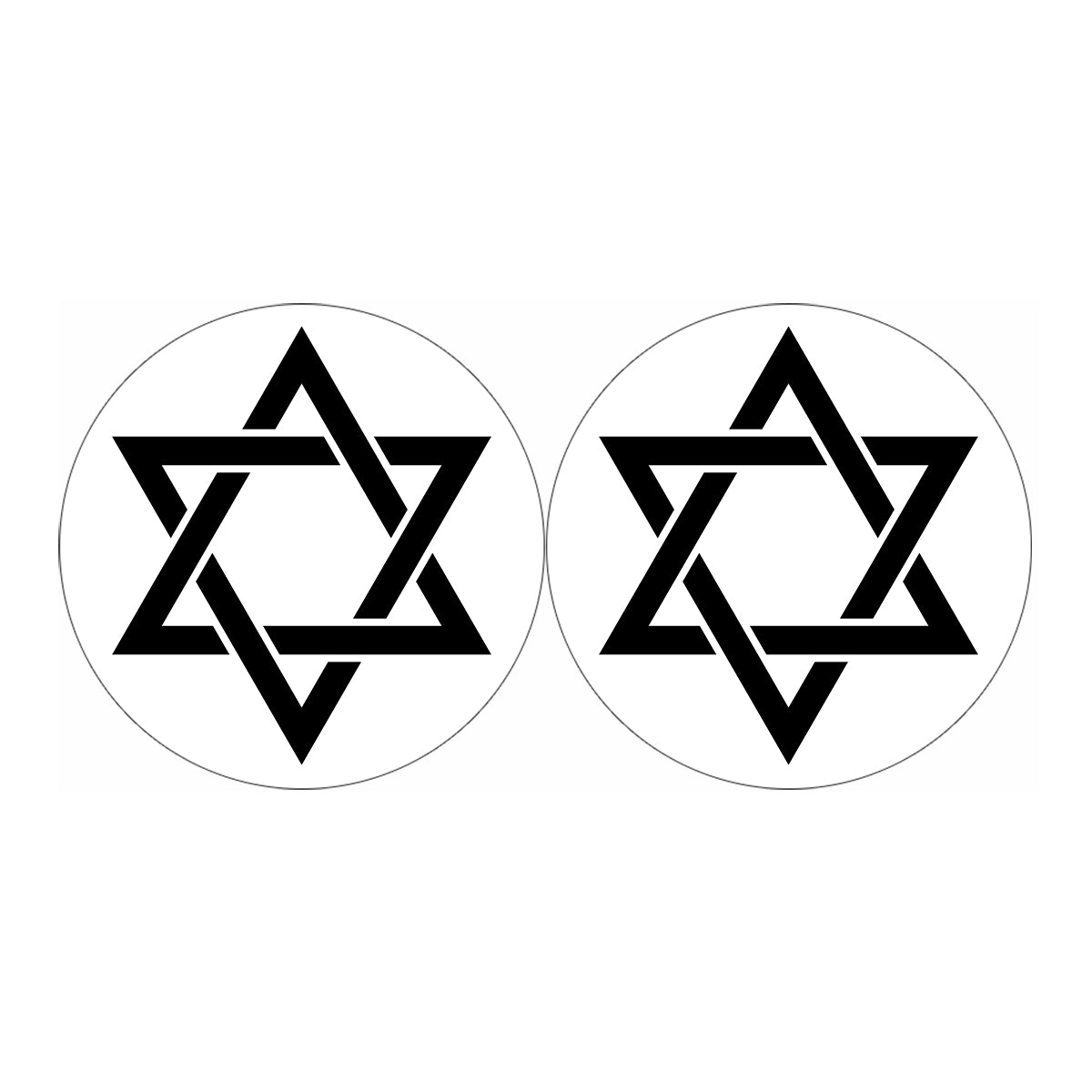 White And Black Star of David Print Car Coasters