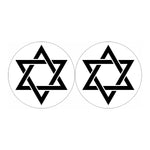 White And Black Star of David Print Car Coasters