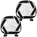 White And Black Star of David Print Car Headrest Covers