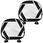 White And Black Star of David Print Car Headrest Covers