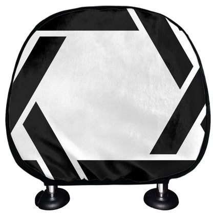 White And Black Star of David Print Car Headrest Covers