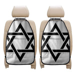 White And Black Star of David Print Car Seat Organizers