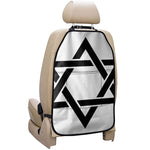White And Black Star of David Print Car Seat Organizers