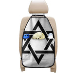 White And Black Star of David Print Car Seat Organizers