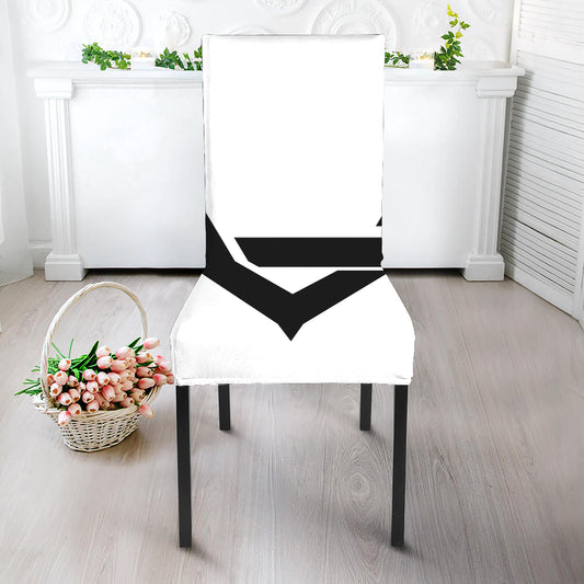 White And Black Star of David Print Dining Chair Slipcover